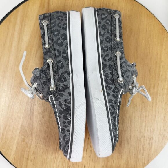 Sperry Topsider Leopard Print Brocade Shimmer Slip On Boat Shoe Loafer Grey 6.5 - Picture 5 of 11